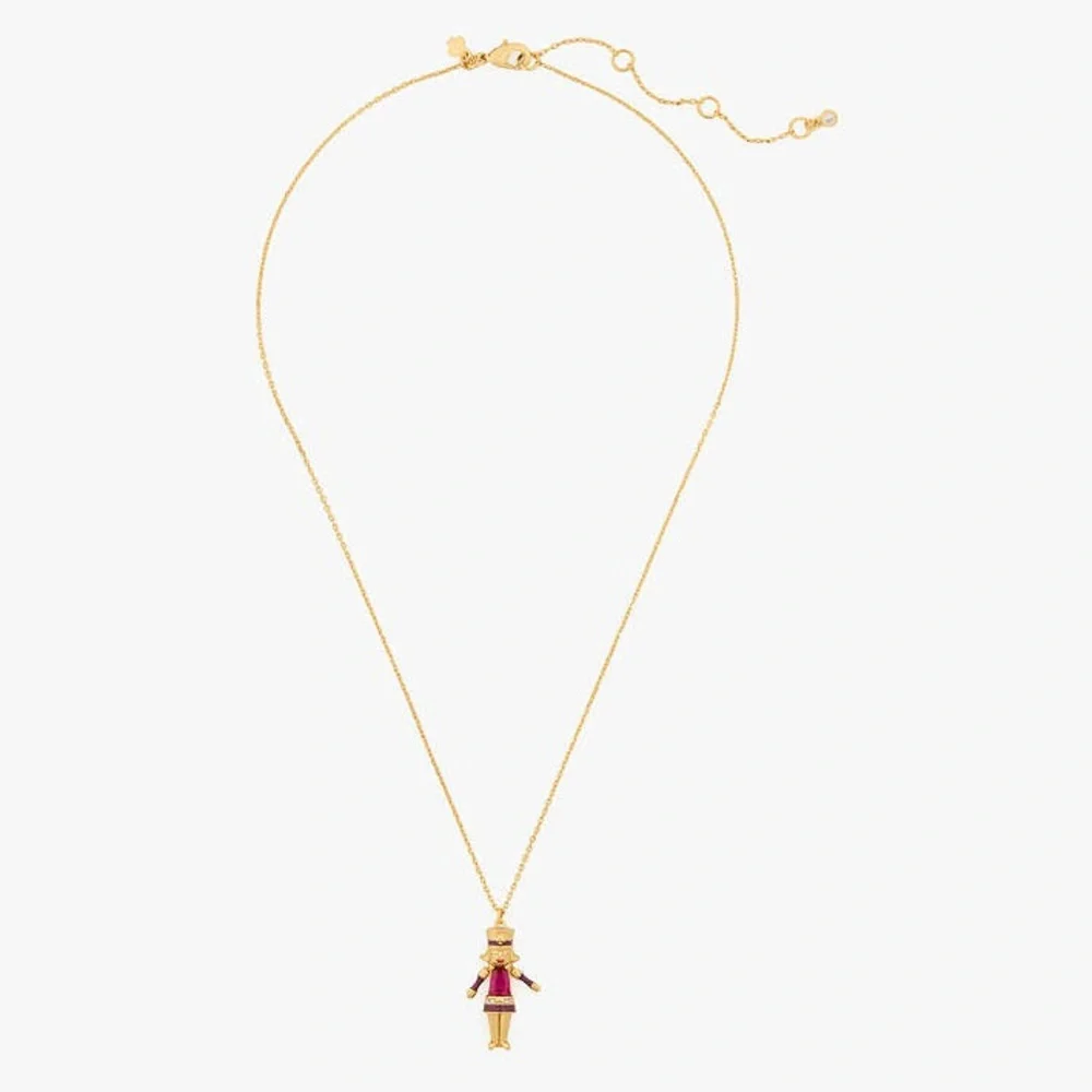 Kate Spade Gold and Red Nutcracker Pendant Necklace